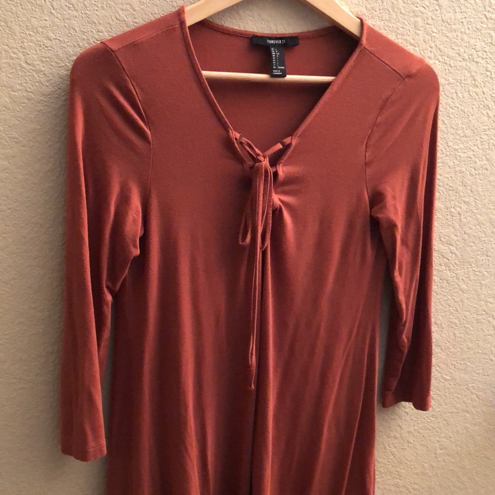 🧡 Forever 21 Burnt Orange Dress - Picture 3 of 8